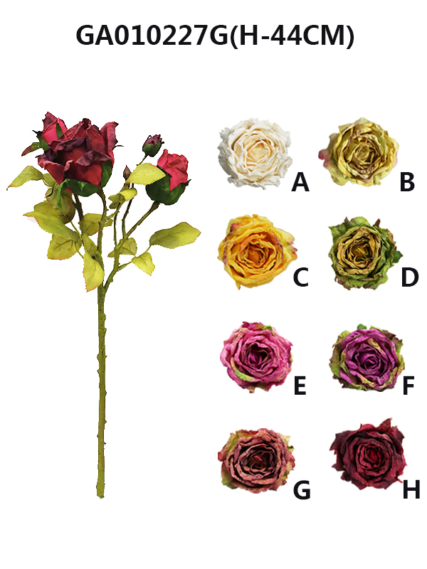 Artificial dried rose *3(H-44CM)