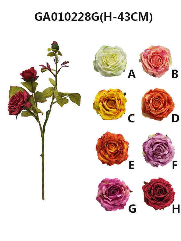 Artificial dried rose *3(H-43CM)