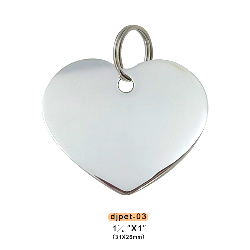 Heart Shape Stainless Steel 304 Pet Tag (No Mold Charge))