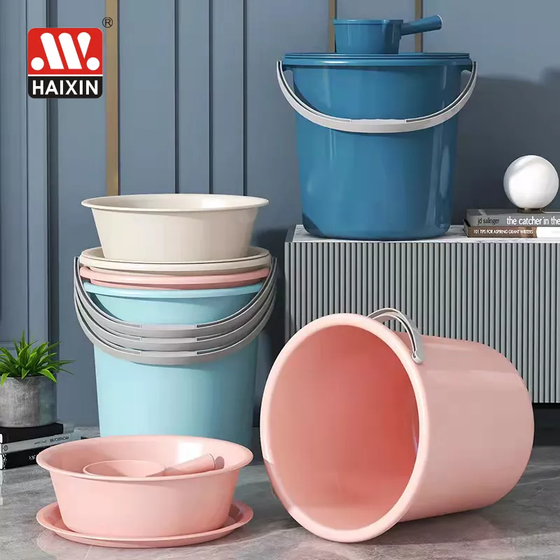 Haixin cheap price guaranteed quality 15L/18L/22L plastic bucket purified water bucket with handle