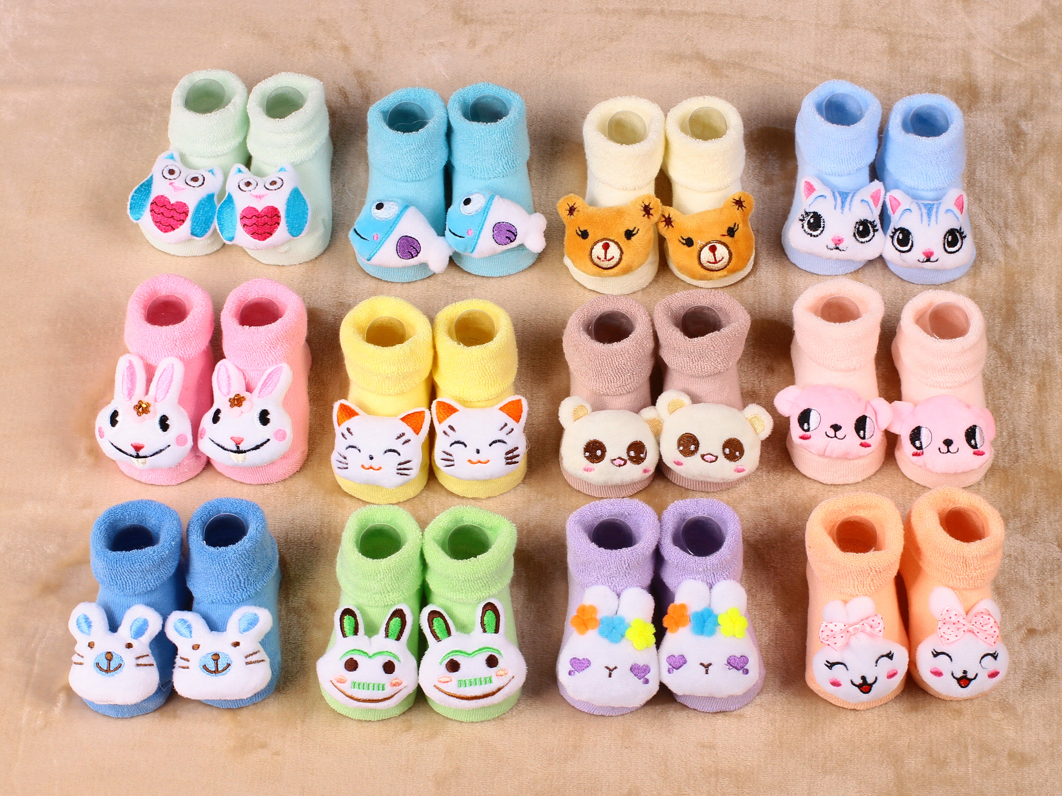 3D Baby socks qute cotton antislip socks