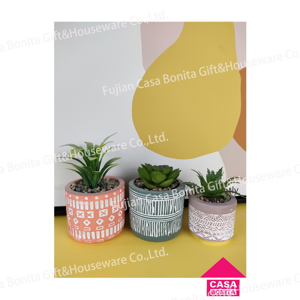 Creative color cement ceramic succulent flowerpot