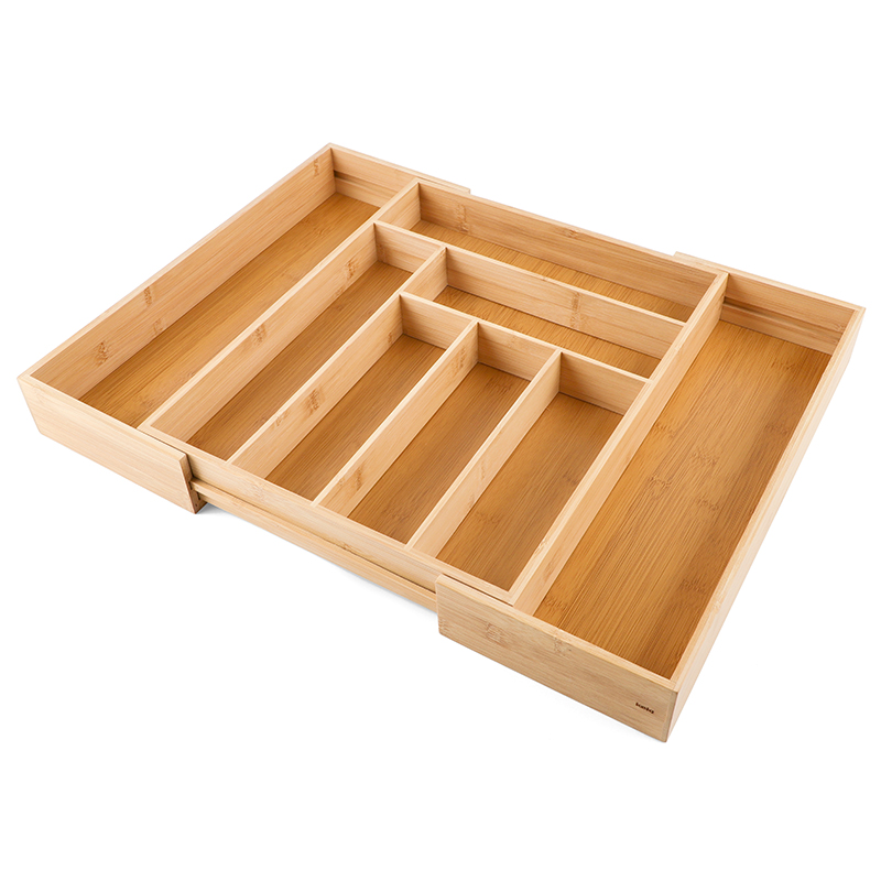 Bamboo Expandable 8-Compartment Drawer Organizer
