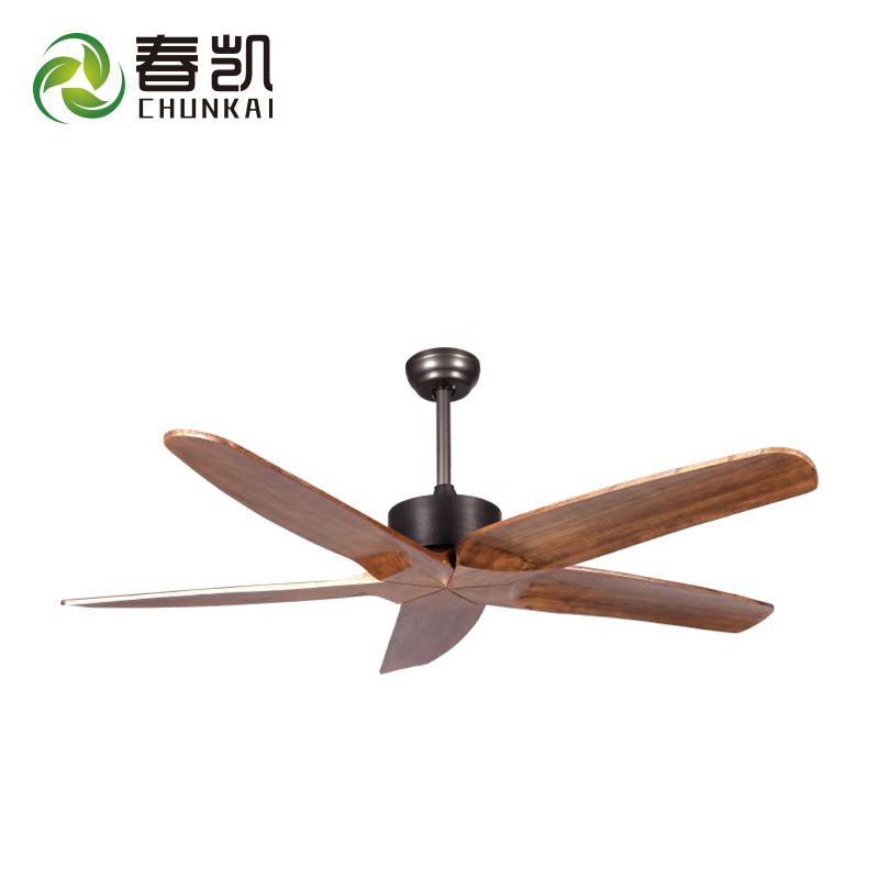 Decorated home 52 inch ceiling fan no light 5 solid woof blades with remote