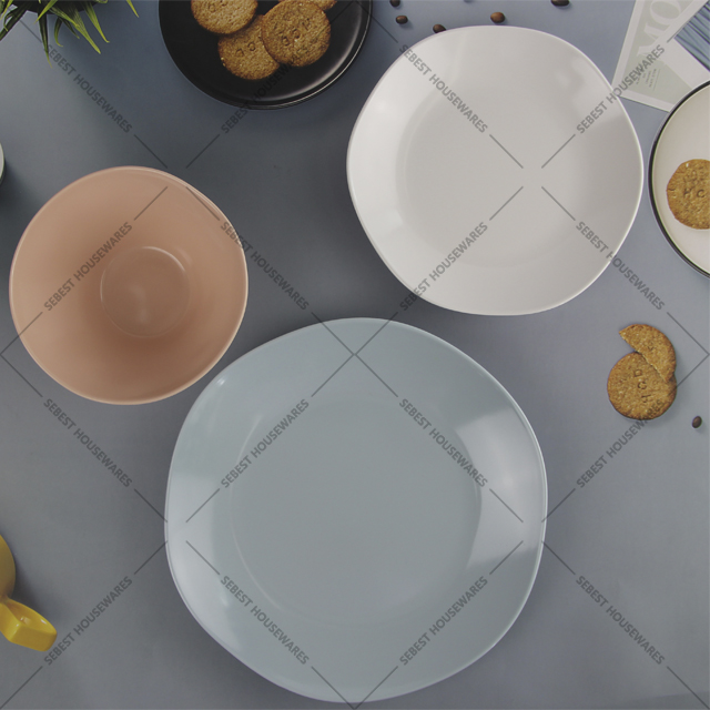 SEBEST Factory New Arrival Customized Printed Unbreakable Dishes Set Plates Picnic Dinner Set