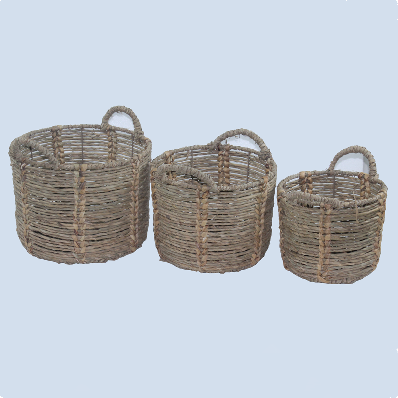 Set of 3 water hyacinth storage basket