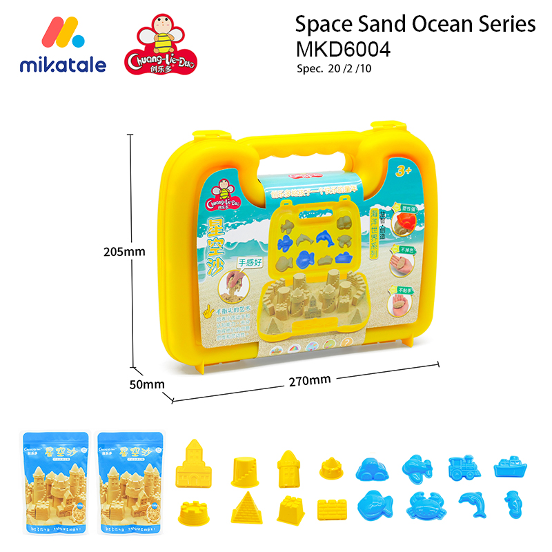 Mikatale Eco friendly diy magic sand toy educational toys sensory space sand toys ocean set