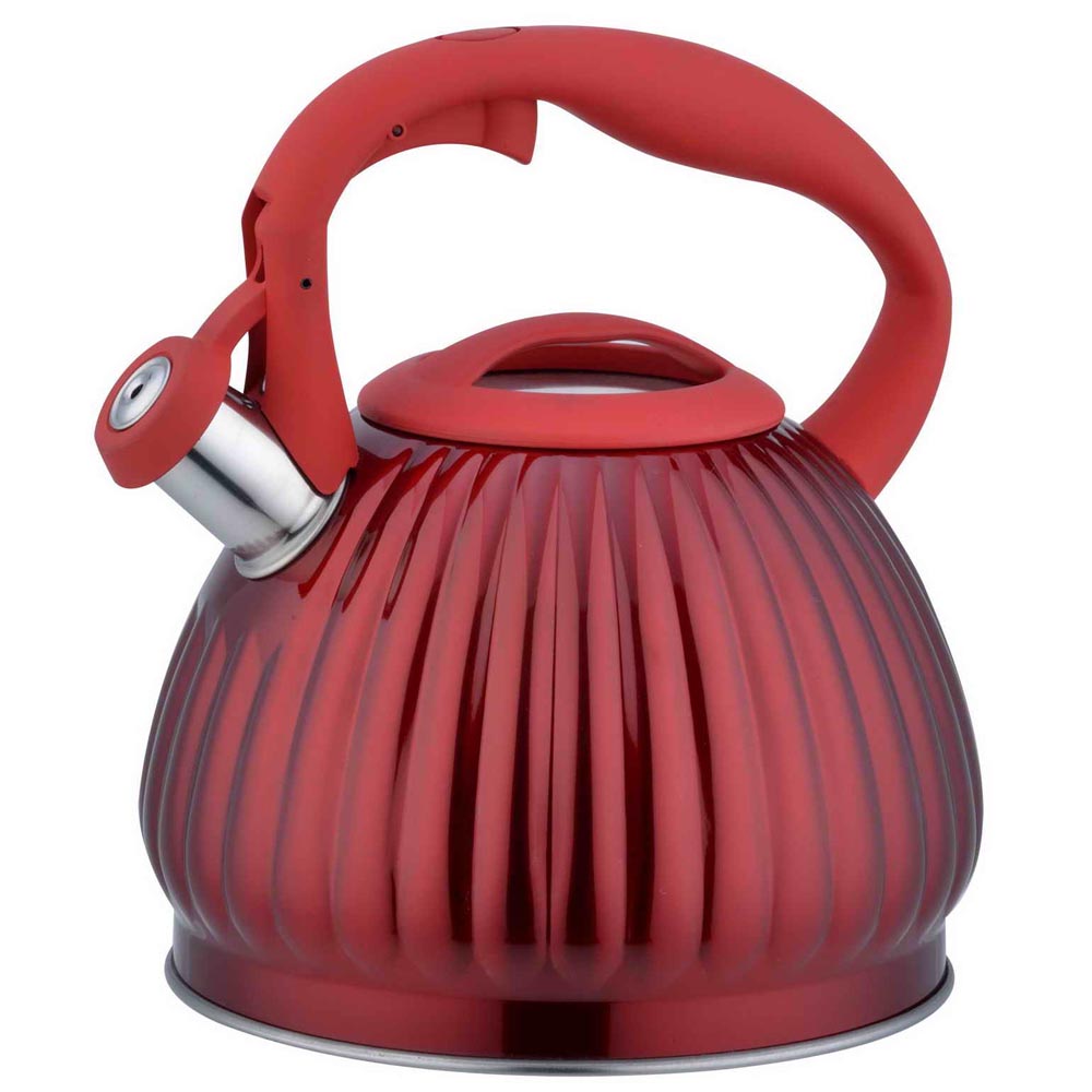 3.0 Litre apple shape stainless steel whistling kettle with line