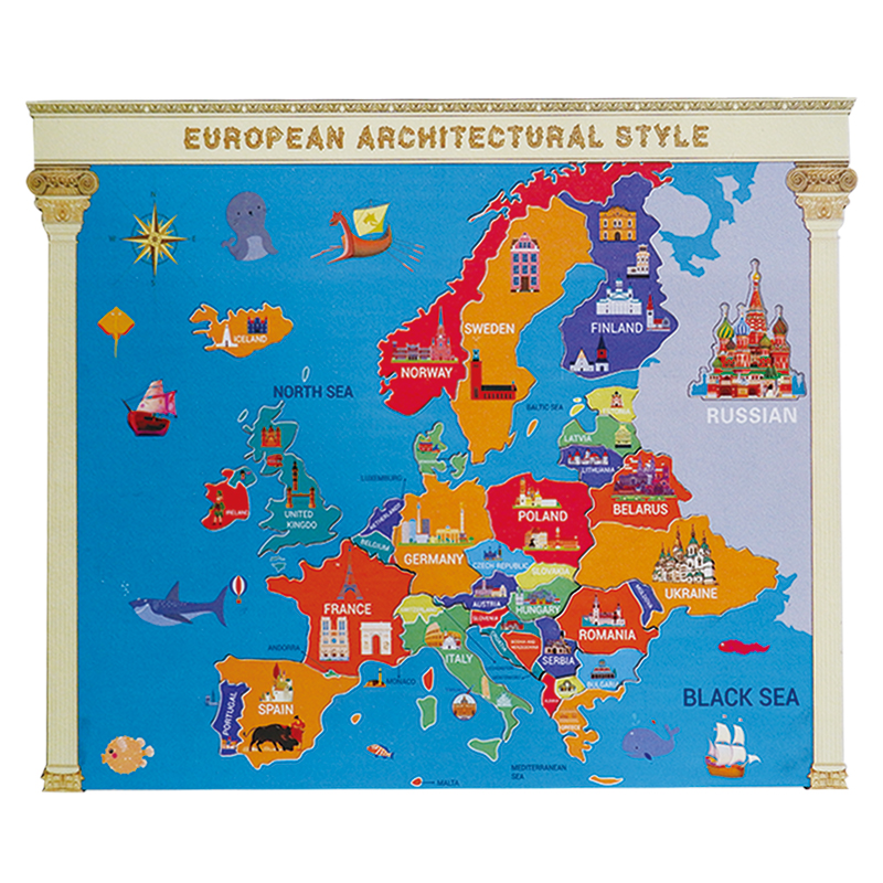 Magnetic wood jigsaw puzzle