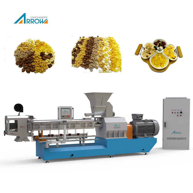 Automatic breakfast cereal corn flakes making machine food extruder