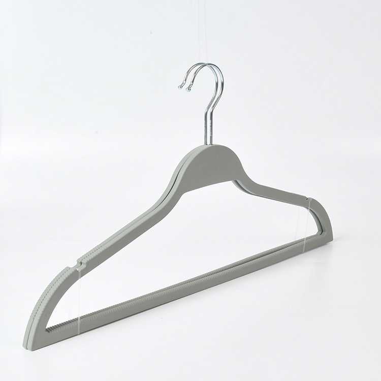 Custom Brand OEM Rubber Coated Hanger Plastic Space Saving Anti Slip Plastic Hanger for Clothes