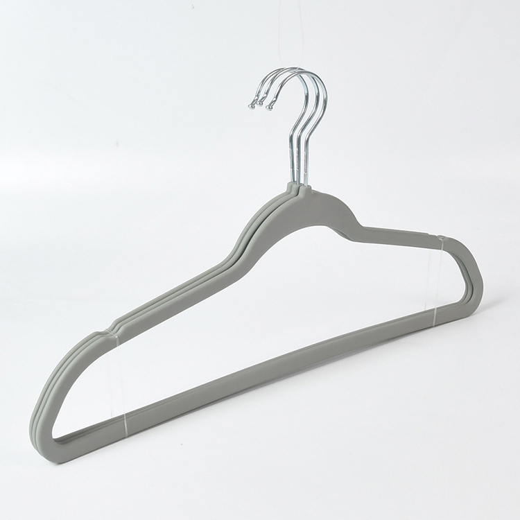 Cheap And Durable Grey Color ABS Rubber Paint Clothes Plastic Hanger