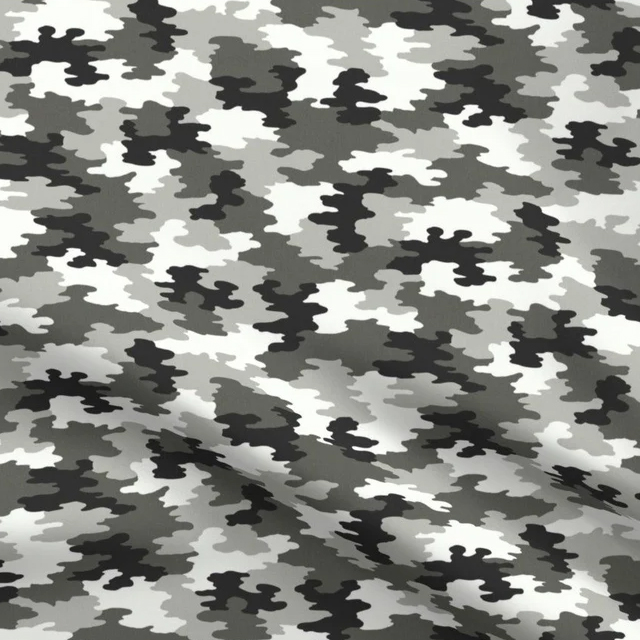 Polyester cotton military snow camouflage fabric