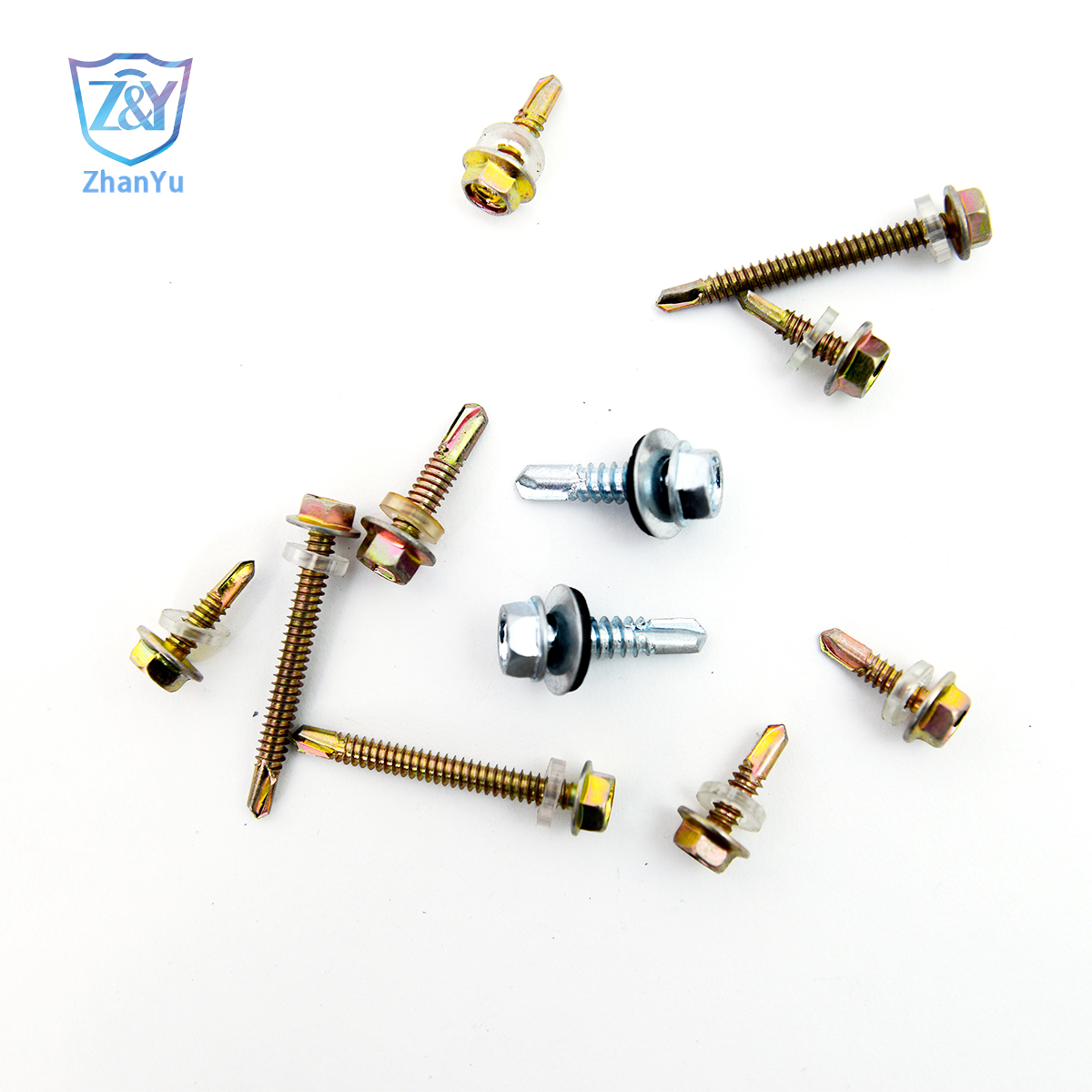Hexagon head self drilling screw with EPDM washer