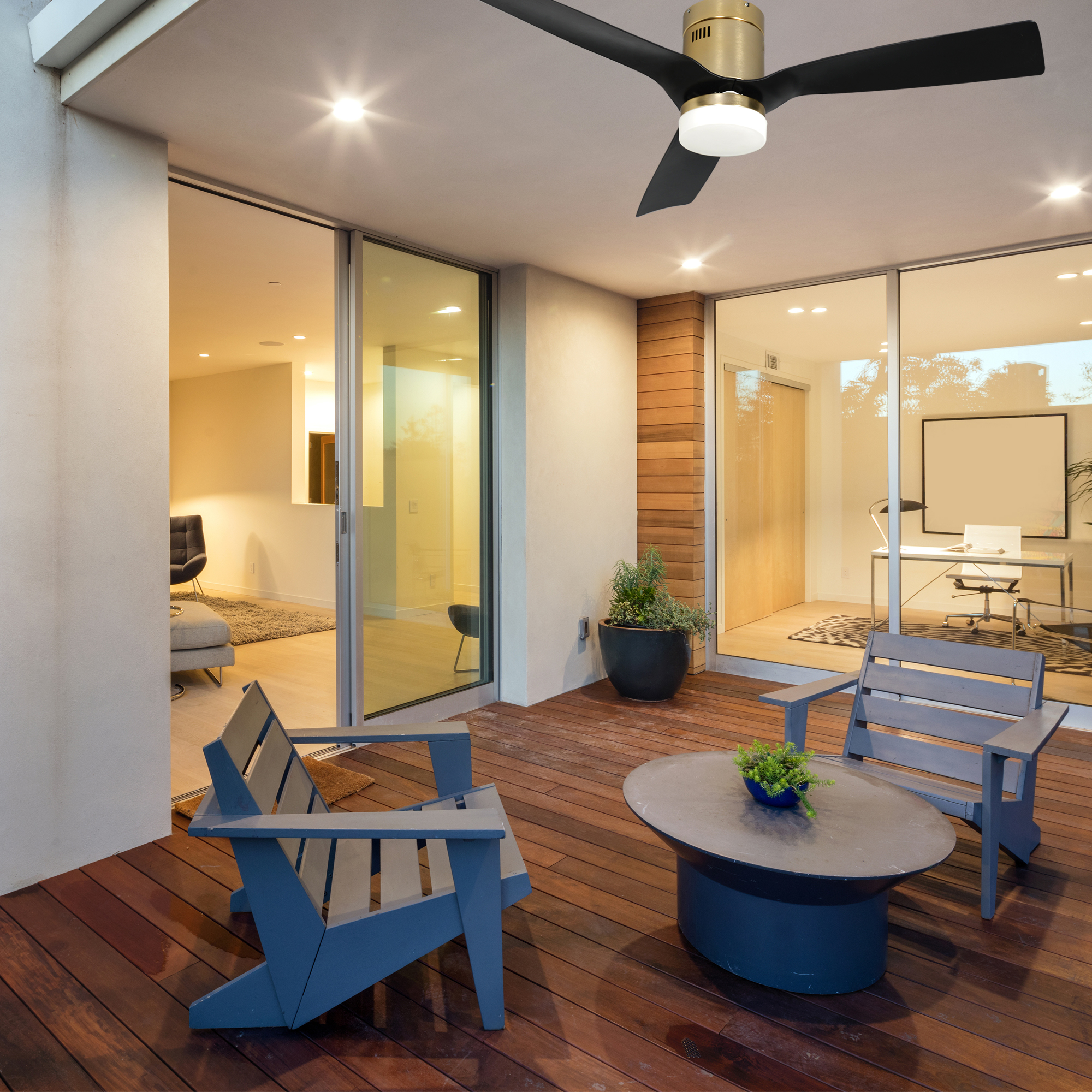 52 Inch Smart Hugger Ceiling Fan With Remote