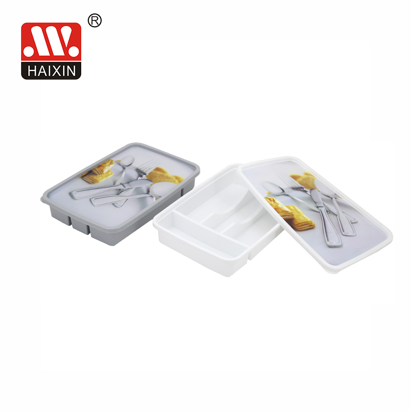 Plastic Cutlery Holder with Cover Plastic Kitchen Storage Rack for Spoon Knife and Fork