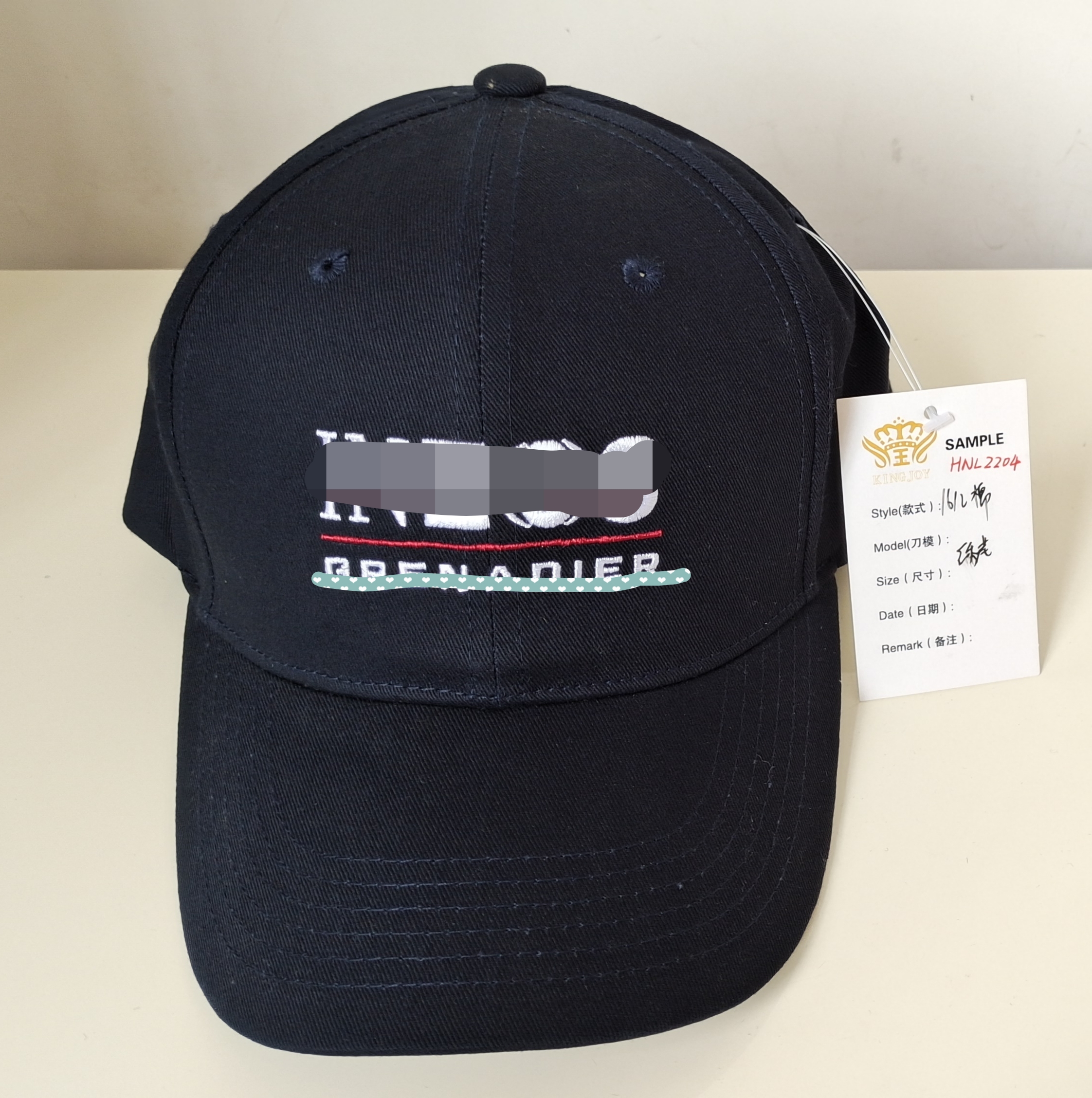 【Henan Lead】1612 cotton twill 6-panel baseball cap in black low profile snapback cap w/ sewn eyelets