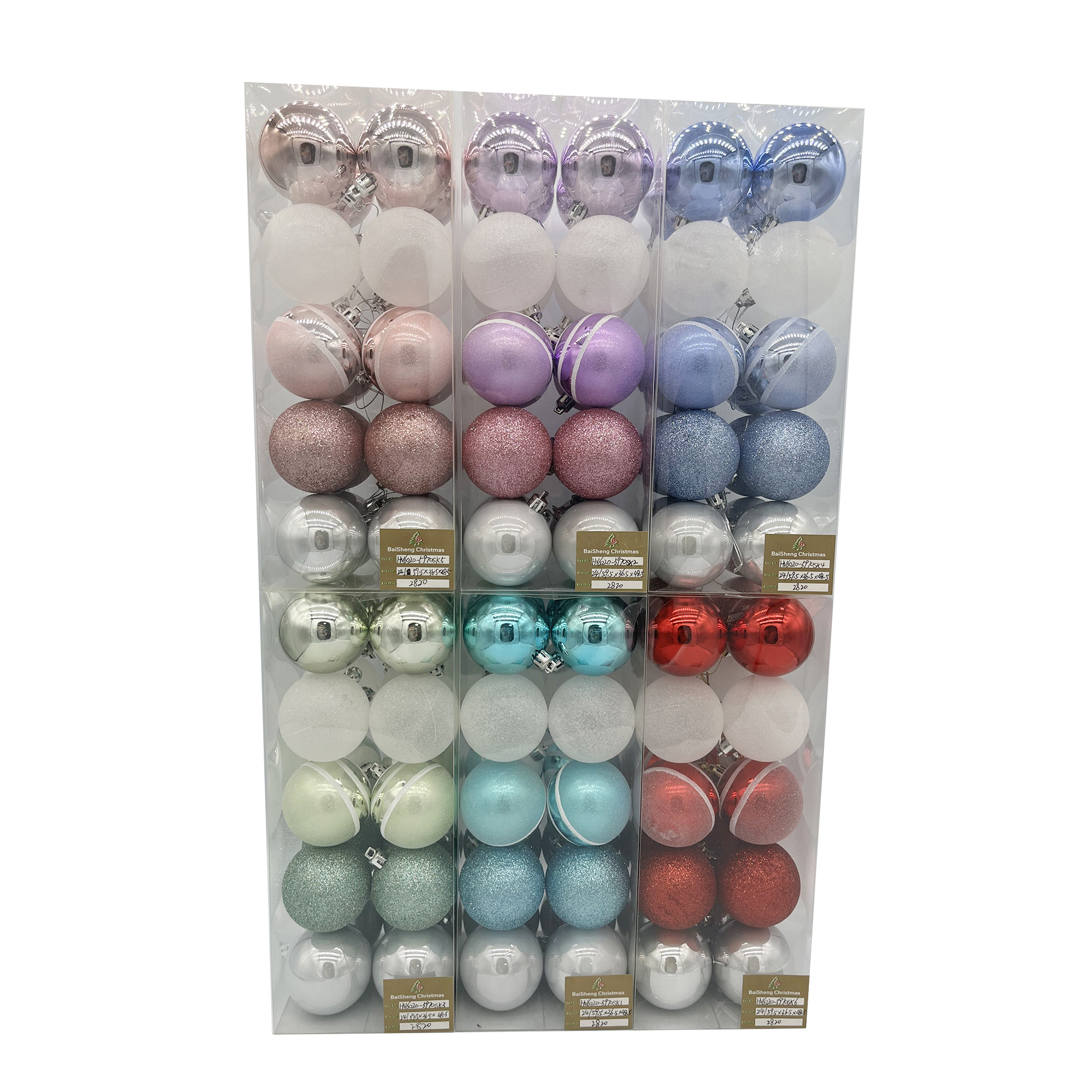 6cm Christmas Balls, 20pcs In PVC Box