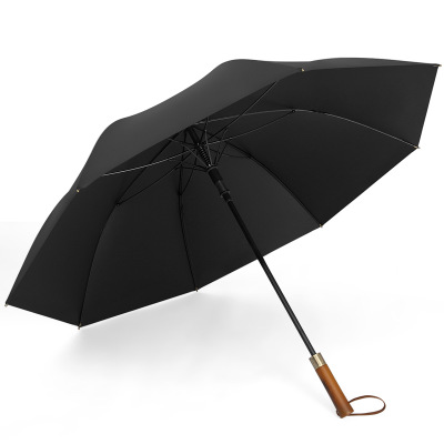 Customized Wooden Handle Semi-Automatic Fashion Umbrella Sunscreen Wind Resistant Golf Umbrella