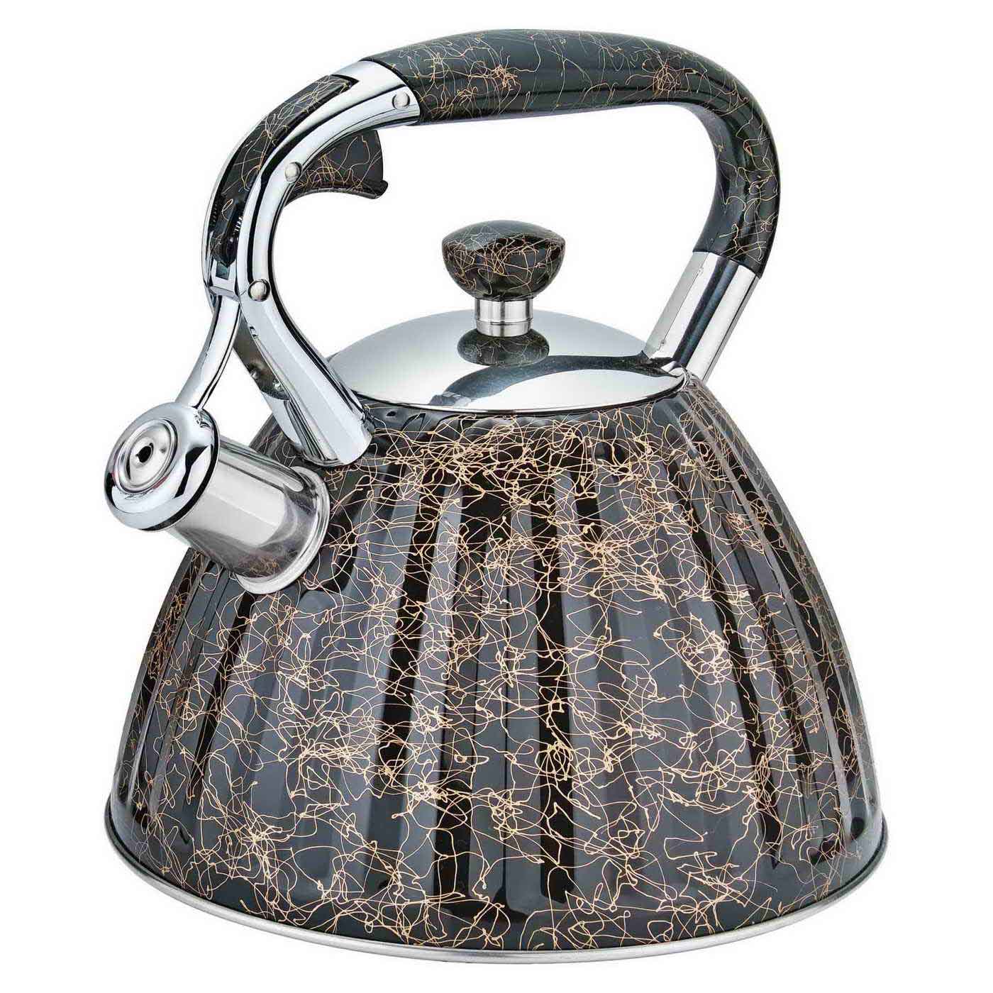 3.0Litre Prsmatic Conic shape stainless steel whistling kettle