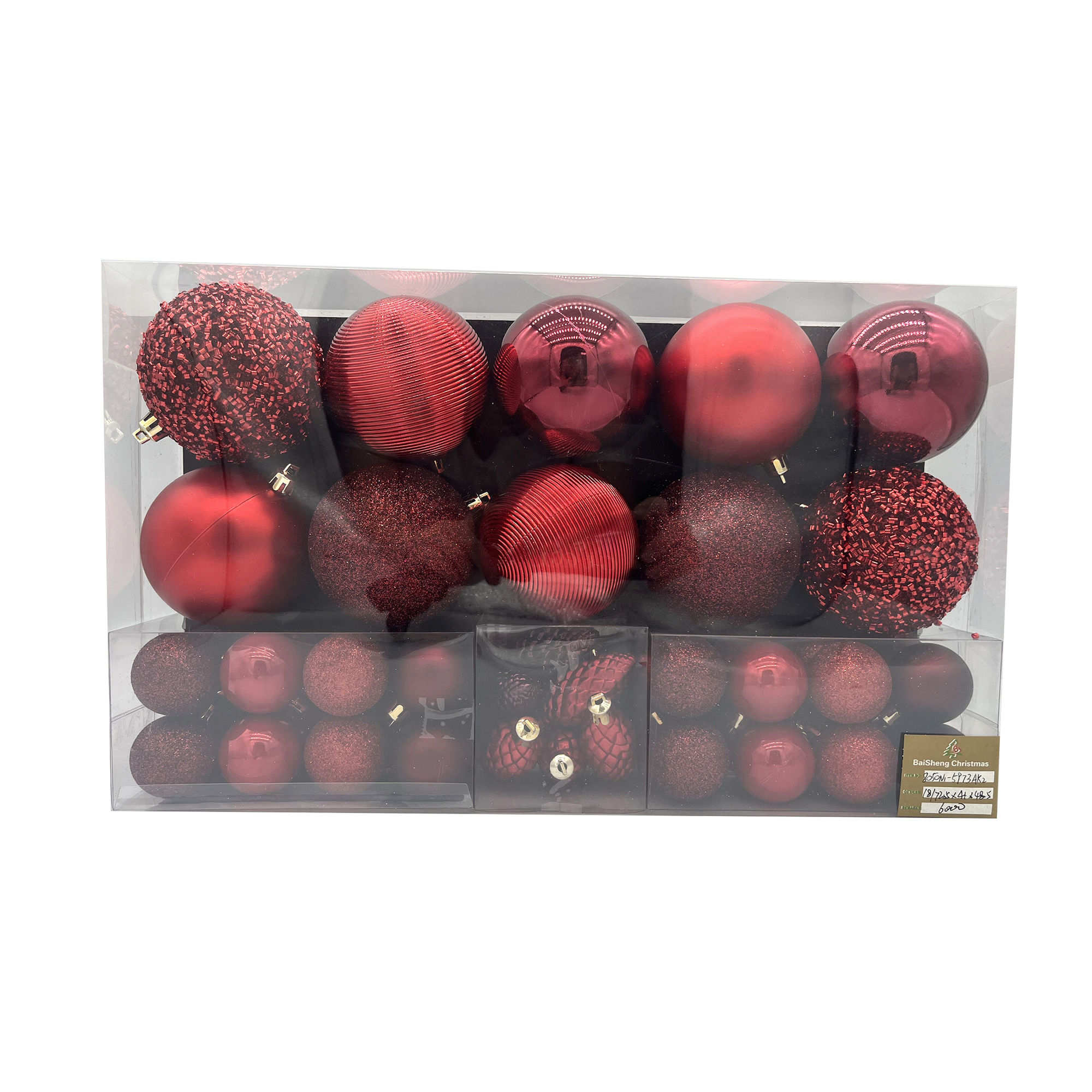 Christmas balls，50pcs in pvc box