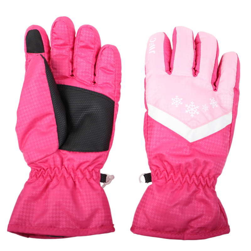 Ski Gloves with polyester outshell and lining and PU palm for women men winter