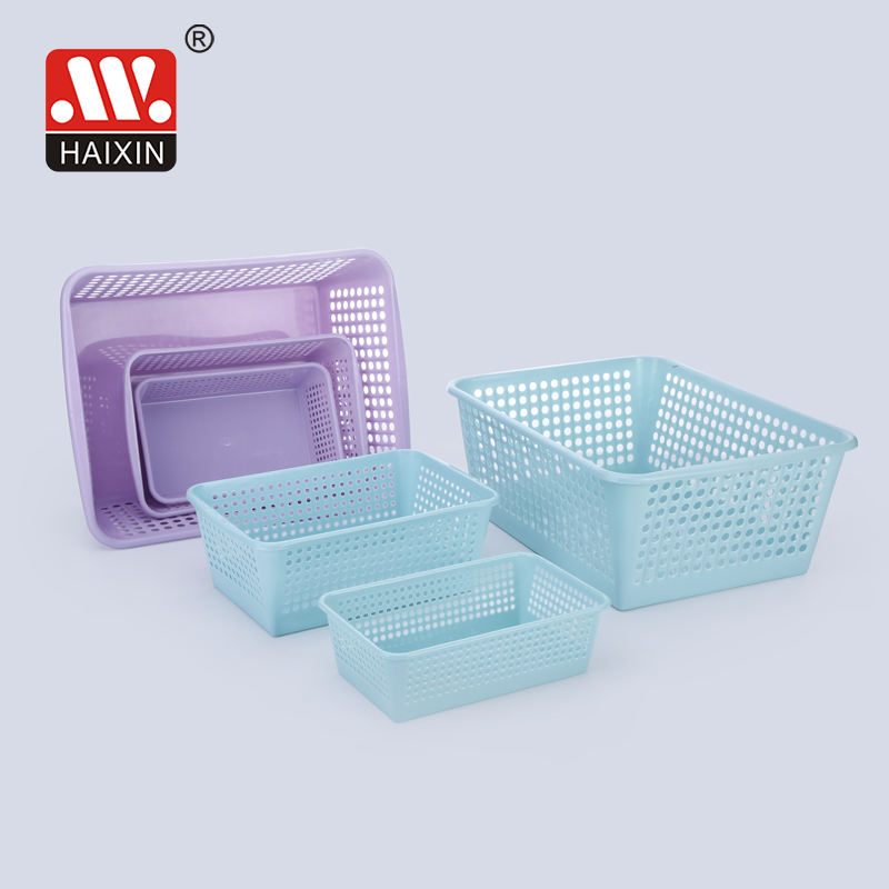 haixin Amazon plastic basket hot selling stackable sundries organizer plastic storage baskets
