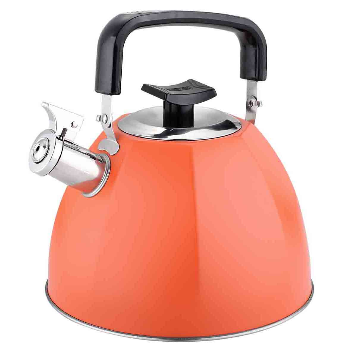 3.5Litre bakelite foldable handle octagon shape stainless steel whistling kettle