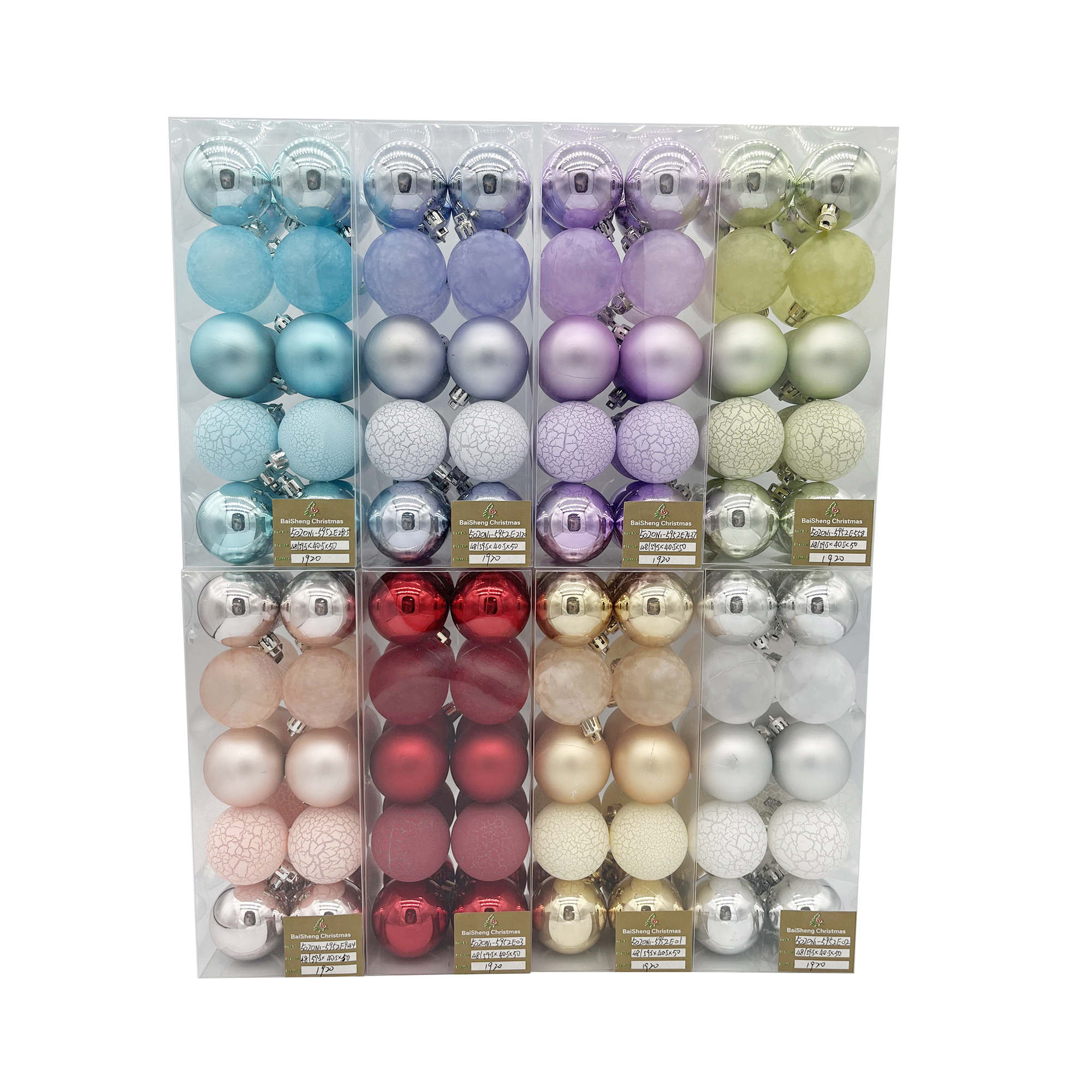 5cm Christmas Balls, 20pcs In PVC Box