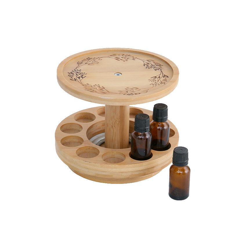 Wooden essential oil rack