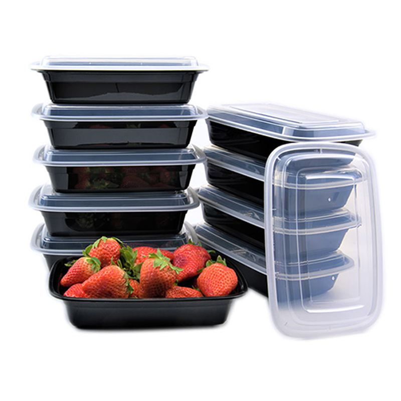 Elam 820ml/28oz Rectangle PlasticTake Away Food Containers with Lids