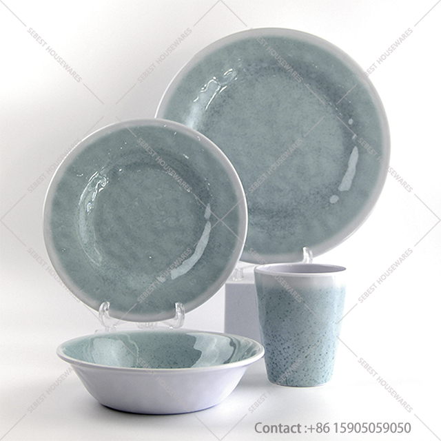 SEBEST Nordic INS simple wind pure color environmentally friendly degradable plastic tableware set
