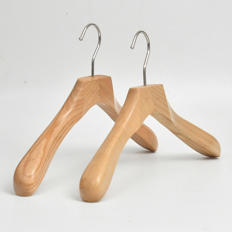 Manufacturer Wholesale High Quality Custom Logo Ash Wooden Clothes Coat Hanger