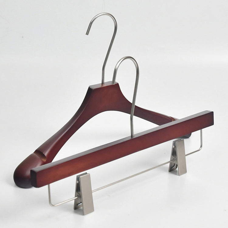 Custom personalized luxury wooden heavy duty coat hanger for hotel