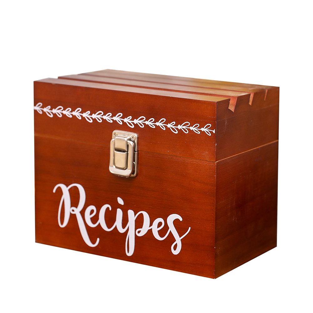 Wooden recipe box