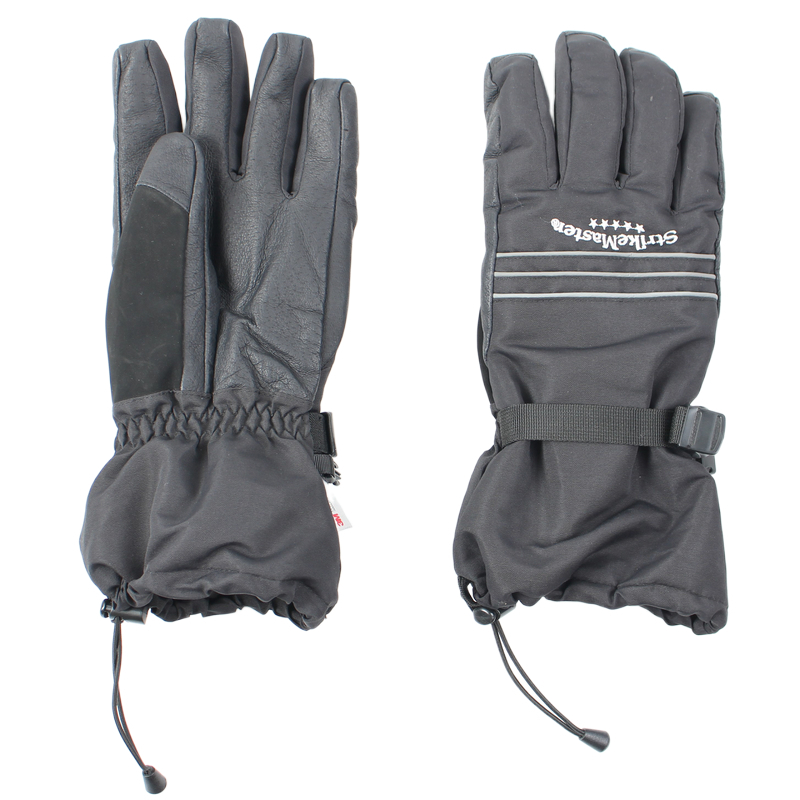 Waterproof Ski Gloves with nylon outshell leather palm lined 3M thinsulate