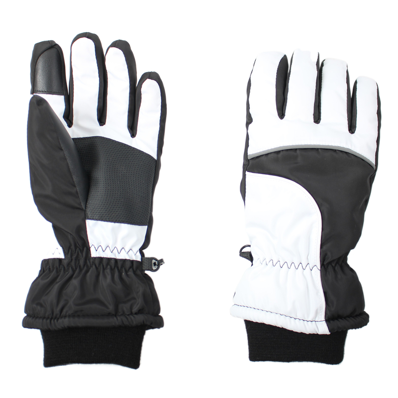 Ski Gloves with polyester outshell PU palm and polyester lining for women men winter