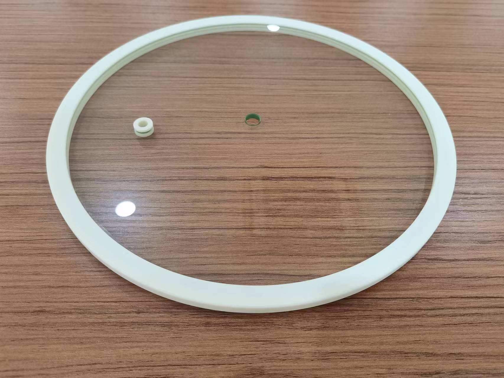Flat silicone lid, ivory silicone lid, popular in Korea, flat glass lid with silicone rim high level