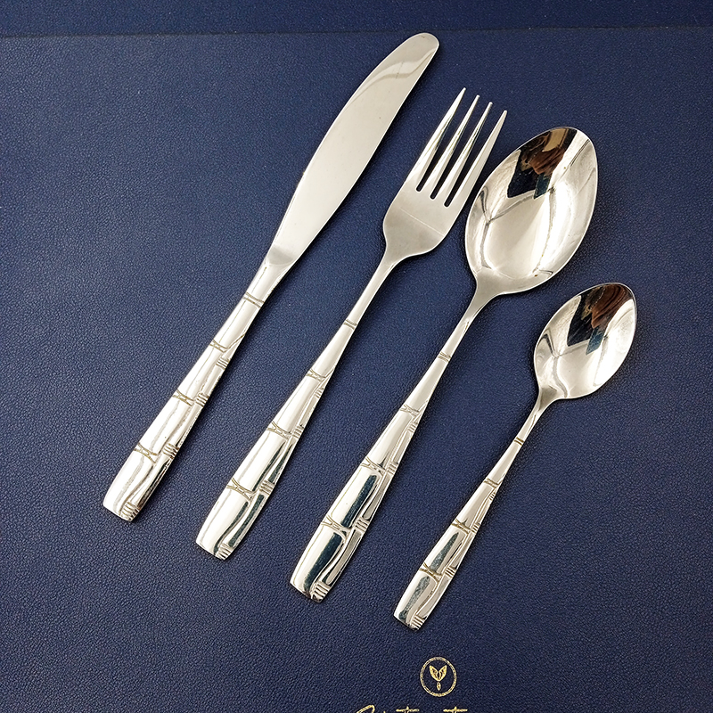 Bamboo Design Stainless Steel Dinner Spoon And Fork