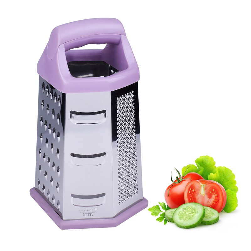 6 Sided Large Box Grater Cheese Vegetable Nutmeg Shredder