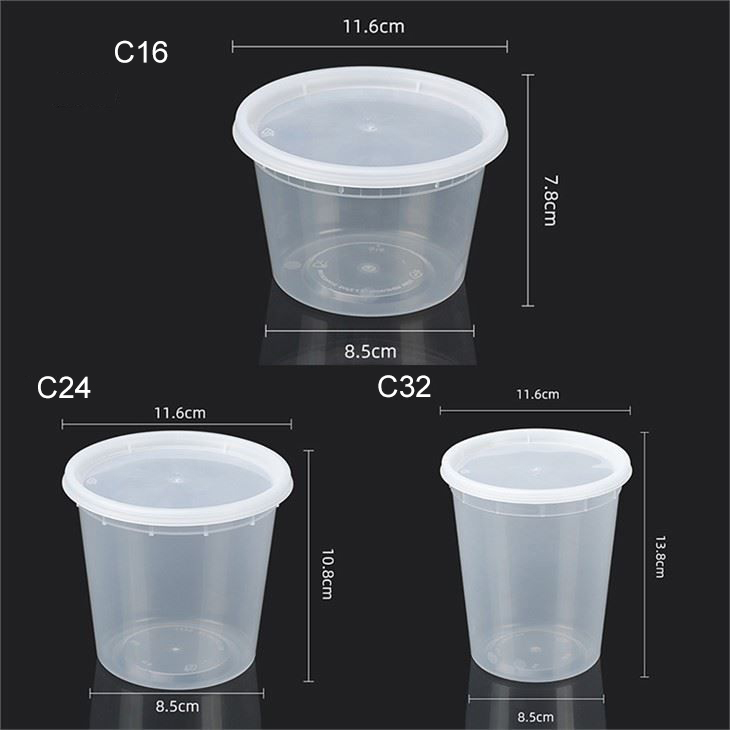 Elam Plastic 64oz Deli Containers with Lids