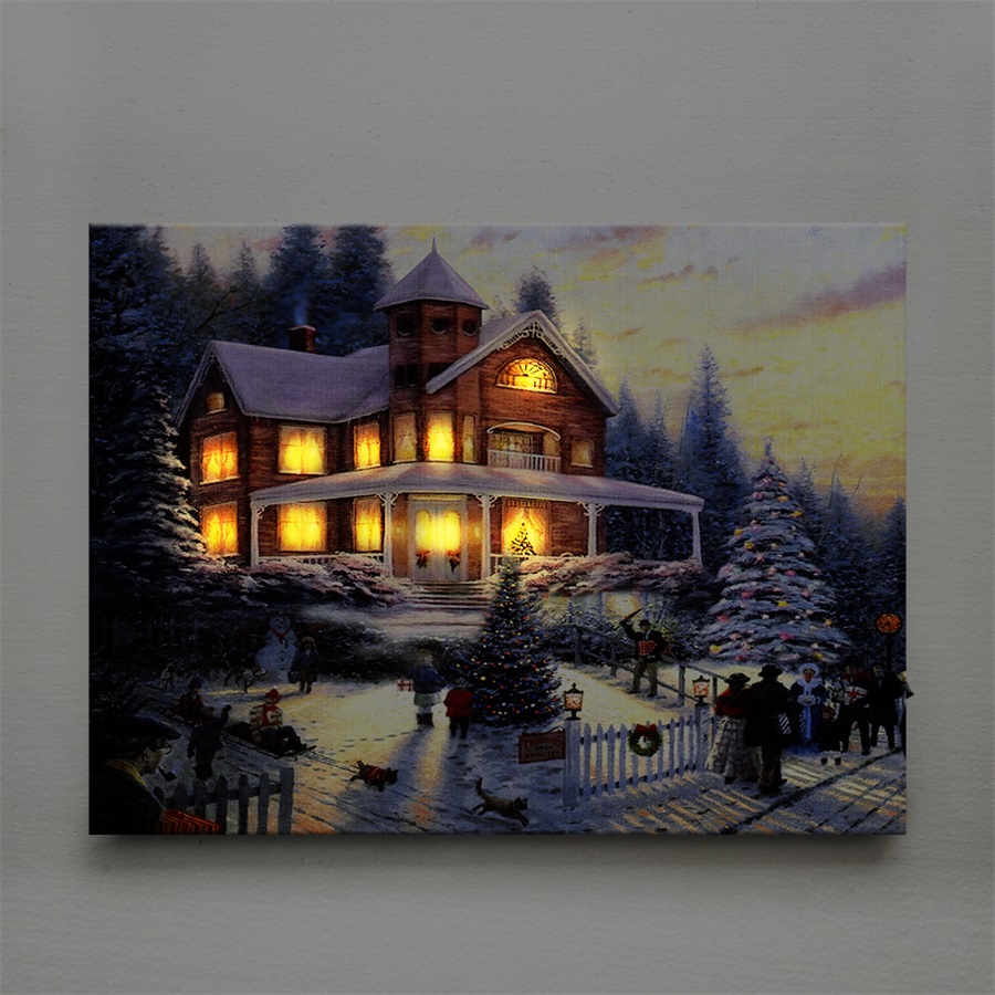 Custom Decorative Painting LED Lights Christmas Day Wall Painting Murals