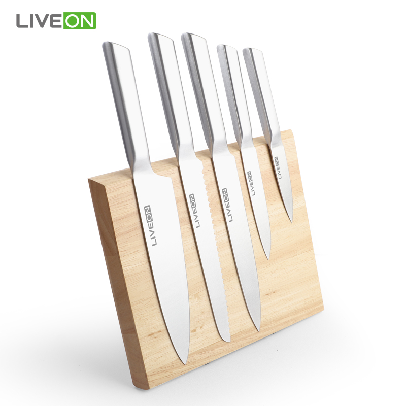 5pcs knife set with block