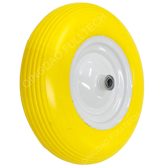 PU foam Puncture proof polyurethane foam wheel wheelbarrow flat free solid not flat tubeless tire