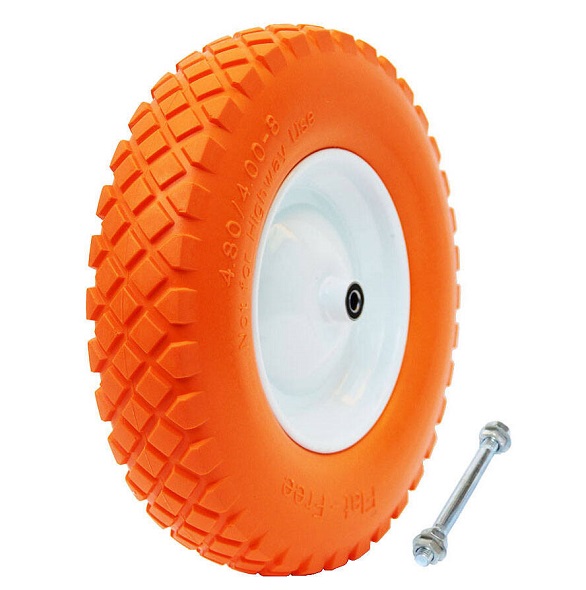 PU foam Puncture proof polyurethane foam wheel wheelbarrow flat free solid not flat tubeless tire