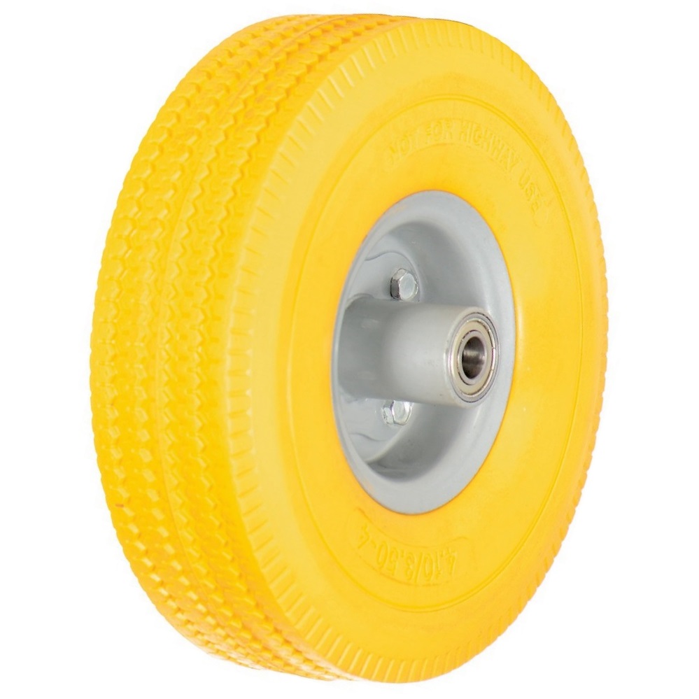 PU foam Puncture proof polyurethane foam wheel wheelbarrow flat free solid not flat tubeless tire
