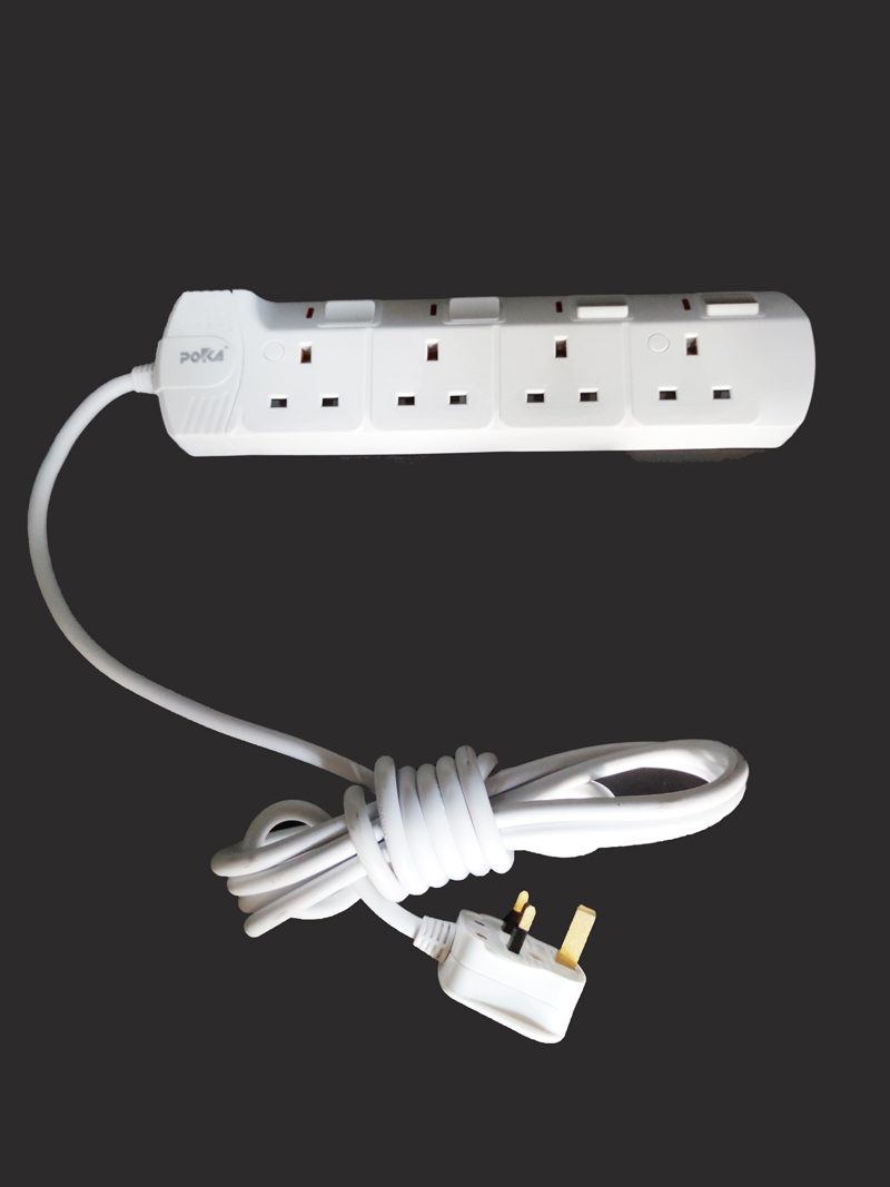 With BS certified UK type extension socket