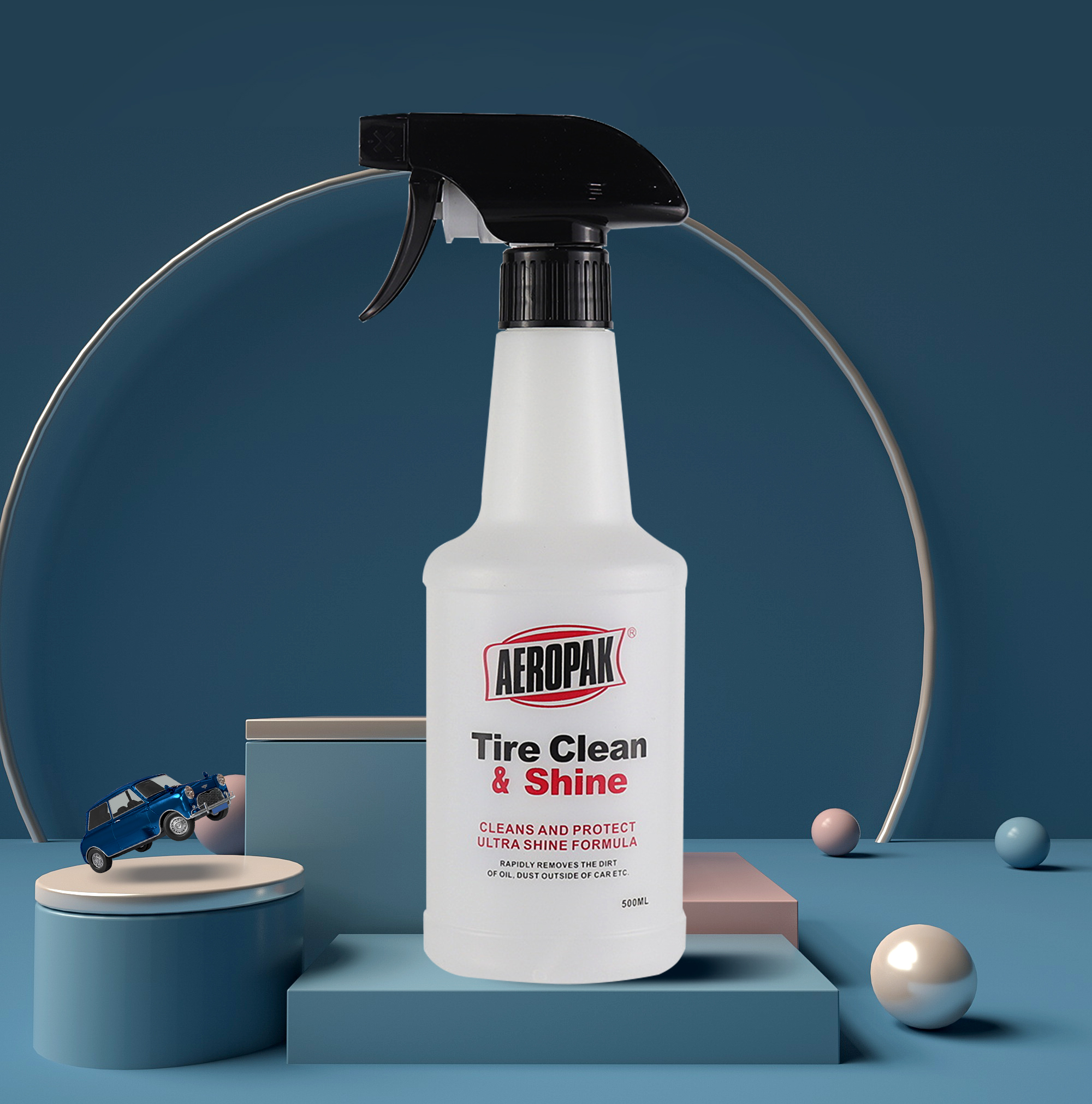 Aeropak 500ml Make Tyre Black Back Tire Shine Spray