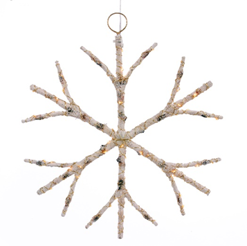 Mirco LED 70L Brown Snowy Birch Snowflake 40CM