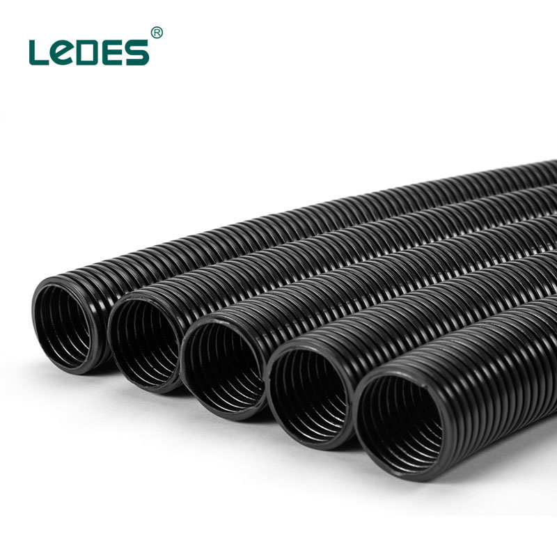 LEDES IEC Certified Halogen Free Black Electrical Corrugated Conduit 32mm Fire Retardant
